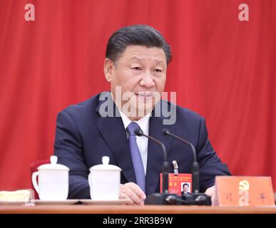 201029 -- PÉKIN, le 29 octobre 2020 -- Xi Jinping, secrétaire général du Comité central du PCC du Parti communiste chinois, prononce un discours important lors de la cinquième session plénière du 19e Comité central du PCC à Pékin, capitale de la Chine. La session a eu lieu à Beijing du 26 au 29 octobre 2020. CHINE-BEIJING-19E COMITÉ CENTRAL DU CPC-5E SESSION PLÉNIÈRE CN JUXPENG PUBLICATIONXNOTXINXCHN Banque D'Images