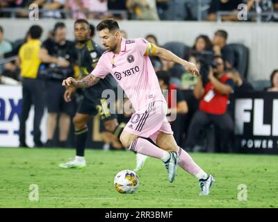 Lionel Messi (10) d'Inter Miami en action lors d'un match de football de la MLS contre le Los Angeles FC. Inter Miami CF 3:1 Los Angeles FC. Banque D'Images