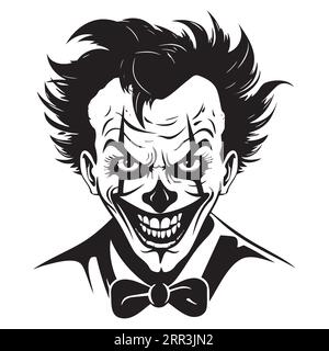 Clown Icon Evil. Noir et blanc. Illustration vectorielle Illustration de Vecteur