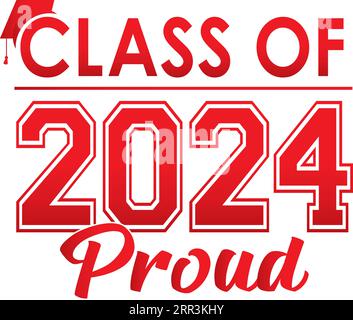 Motif rouge de la classe 2024 Illustration de Vecteur