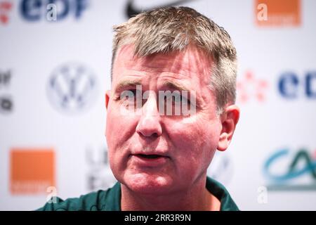 Paris, France. 06 septembre 2023. Stephen KENNY d'Irlande lors de la conférence de presse de l'équipe irlandaise avant l'UEFA Euro 2024, match de football des qualifications européennes entre la France et l'Irlande, le 6 septembre 2023 au Parc des Princes Stadium à Paris, France - photo Matthieu Mirville/DPPI crédit : DPPI Media/Alamy Live News Banque D'Images