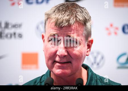 Paris, France. 06 septembre 2023. Stephen KENNY d'Irlande lors de la conférence de presse de l'équipe irlandaise avant l'UEFA Euro 2024, match de football des qualifications européennes entre la France et l'Irlande, le 6 septembre 2023 au Parc des Princes Stadium à Paris, France - photo Matthieu Mirville/DPPI crédit : DPPI Media/Alamy Live News Banque D'Images