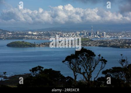 201113 -- AUCKLAND, le 13 novembre 2020 -- la vue de la ville d'Auckland est vue depuis l'île de Rangitoto, en Nouvelle-Zélande, le 16 juin 2018. Auckland, avec une population d'environ 1,5 millions d'habitants, est une ville métropolitaine de l'île du Nord de la Nouvelle-Zélande. CitySketchNEW ZEALAND-AUCKLAND GuoxLei PUBLICATIONxNOTxINxCHN Banque D'Images