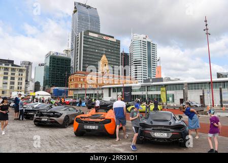 201113 -- AUCKLAND, le 13 novembre 2020 -- les gens voient des voitures exposées au centre-ville d'Auckland, Nouvelle-Zélande, le 17 novembre 2019. Auckland, avec une population d'environ 1,5 millions d'habitants, est une ville métropolitaine de l'île du Nord de la Nouvelle-Zélande. CitySketchNEW ZEALAND-AUCKLAND GuoxLei PUBLICATIONxNOTxINxCHN Banque D'Images