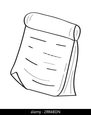 Affiche de liste de contrôle Doodle. Papier feuille vide dans le style doodle. Illustration vectorielle stikers de ligne pour la note. Illustration de Vecteur