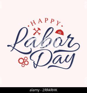 Fond de modèle de lettre typographie vintage Happy Labor Day. Illustration vectorielle Illustration de Vecteur