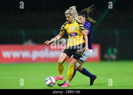 Katowice, Pologne. 06 septembre 2023. Dzesika Jaszek lors du premier tour de qualification de la Ligue des champions féminine de l'UEFA entre Anderlecht et GKS Katowice le 6 septembre 2023 à Katowice, en Pologne. (Photo de PressFocus/Sipa USA) crédit : SIPA USA/Alamy Live News Banque D'Images