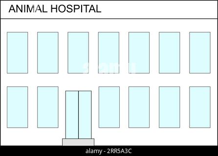 Une icône d'hôpital de petit animal avec fond blanc Banque D'Images