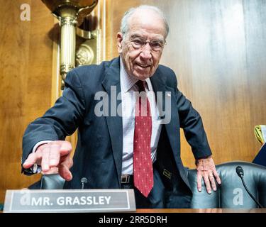 Washington, États-Unis. 06 septembre 2023. Le sénateur américain Chuck Grassley (R-IA) lors d'une audience du Comité judiciaire du Sénat au Capitole des États-Unis. (Photo de Michael Brochstein/Sipa USA) crédit : SIPA USA/Alamy Live News Banque D'Images