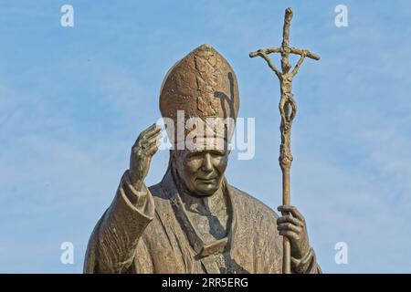 Statue du pape Jean-Paul II à Marija Bistrica, Croatie Banque D'Images