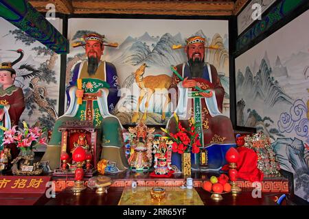 Ville de Hohhot - février 6 : sculpture du dieu de la richesse dans le temple Mammon, le 6 février 2015, ville de Hohhot, région autonome de Mongolie intérieure, Chine Banque D'Images