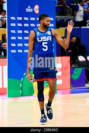 Asia Arena, Manille, Philippines. 5 septembre 2023. Mikal Bridges (USA), 5 SEPTEMBRE 2023 - Basketball - coupe du monde FIBA 2023 - quart de finale match entre l'Italie 63-100 USA au Mall of Asia Arena, Manille, Philippines. Crédit : SportsPressJP/AFLO/Alamy Live News Banque D'Images