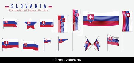 Drapeau slovaque, design plat de la collection de drapeaux Illustration de Vecteur