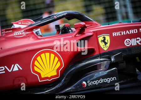 MELBOURNE, AUSTRALIE, AVRIL 10 : Charles Leclerc de la Scuderia Ferrari en route pour remporter le Grand Prix d'Australie de Formule 1 2022 le 10 avril 2022 Banque D'Images