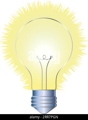 Une lampe lumineuse idées, penser en dehors de la boîte, l'imagination, la solution, et l'effort ampoule icône symbole idées symbole illustration vectorielle isolé Illustration de Vecteur