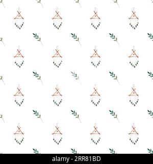 motif aquarelle sans couture style boho. capteur de rêve de dessin animé pour les enfants. pour l'impression sur textiles, papier d'emballage, scrapbooking. Banque D'Images