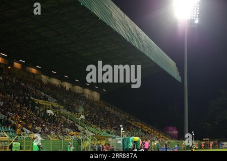 Katowice, Pologne. 06 septembre 2023. Supporters photographiés lors d'un match de football entre le Royal Sporting Club Anderlecht et le GKS Katowice match de qualification de groupe avant la saison 2023-2024 de la Ligue des champions féminine le mercredi 06 septembre 2023 à Katowice, en Pologne. Crédit : Sportpix/Alamy Live News Banque D'Images