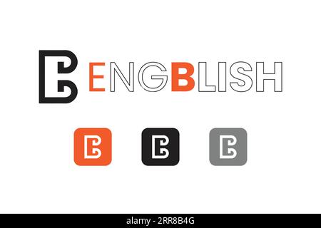 E B lettre marque Negative Space logo design Illustration de Vecteur