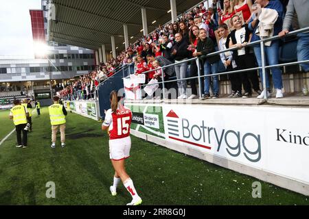 Linköping, Suède. 6 septembre 2023. Arsenaux no 15 Katie McCabe après le match de mercredi entre Arsenal WFC et Linköping FC en UEFA Women's Champions League, ronde 1 du chemin de la Ligue, à Linköping Arena, Linköping, Suède. Crédit : Jeppe Gustafsson/Alamy Live News Banque D'Images