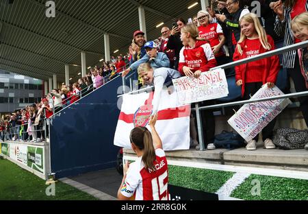 Linköping, Suède. 6 septembre 2023. Arsenaux no 15 Katie McCabe après le match de mercredi entre Arsenal WFC et Linköping FC en UEFA Women's Champions League, ronde 1 du chemin de la Ligue, à Linköping Arena, Linköping, Suède. Crédit : Jeppe Gustafsson/Alamy Live News Banque D'Images