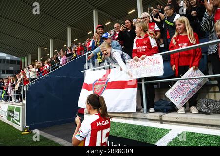 Linköping, Suède. 6 septembre 2023. Arsenaux no 15 Katie McCabe après le match de mercredi entre Arsenal WFC et Linköping FC en UEFA Women's Champions League, ronde 1 du chemin de la Ligue, à Linköping Arena, Linköping, Suède. Crédit : Jeppe Gustafsson/Alamy Live News Banque D'Images