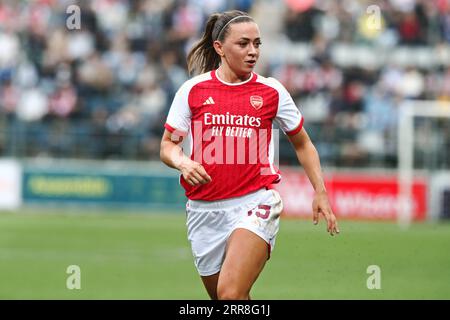 Linköping, Suède. 6 septembre 2023. Arsenaux no 15 Katie McCabe lors du match de mercredi entre Arsenal WFC et Linköping FC en UEFA Women's Champions League, ronde 1 du chemin de la Ligue, à Linköping Arena, Linköping, Suède. Crédit : Jeppe Gustafsson/Alamy Live News Banque D'Images