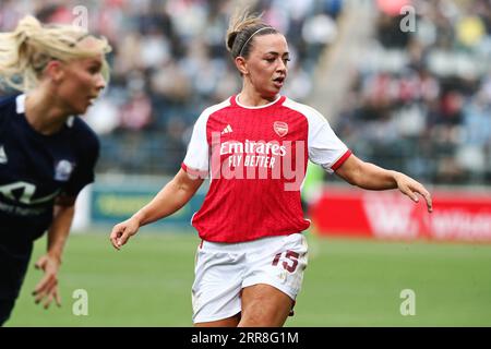 Linköping, Suède. 6 septembre 2023. Arsenaux no 15 Katie McCabe lors du match de mercredi entre Arsenal WFC et Linköping FC en UEFA Women's Champions League, ronde 1 du chemin de la Ligue, à Linköping Arena, Linköping, Suède. Crédit : Jeppe Gustafsson/Alamy Live News Banque D'Images