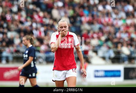 Linköping, Suède. 6 septembre 2023. Arsenaux no 15 Katie McCabe lors du match de mercredi entre Arsenal WFC et Linköping FC en UEFA Women's Champions League, ronde 1 du chemin de la Ligue, à Linköping Arena, Linköping, Suède. Crédit : Jeppe Gustafsson/Alamy Live News Banque D'Images