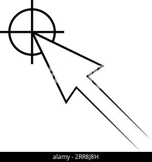 Icône pointeur vecteur cible curseur flèche au centre Illustration de Vecteur