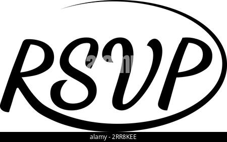 Modèle de carte d'invitation de vecteur de mariage d'icône RSVP Illustration de Vecteur