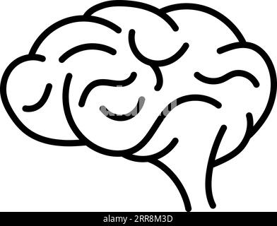 L'icône du gyrus du cerveau est un simple style de bande dessinée Illustration de Vecteur