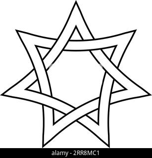 étoile à sept pointes avec côtés tressés Illustration de Vecteur