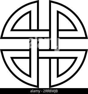 Symbole chinois protection de signe ancien bouclier d'infini protège la magie noire Illustration de Vecteur