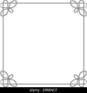 Cadre bordure déco ligne cadre design calligraphique coeur noeud celtique Illustration de Vecteur