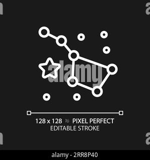 Icône linéaire blanche parfaite de constellation pixel pour le thème sombre Illustration de Vecteur