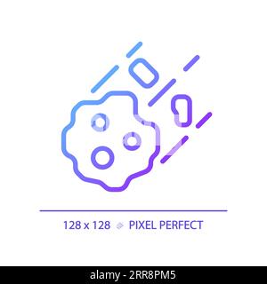 Icône de vecteur linéaire gradient parfait de pixel astéroïde Illustration de Vecteur