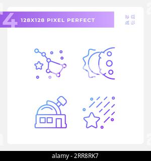 Astronomie science pixel Perfect Vector icones set Illustration de Vecteur