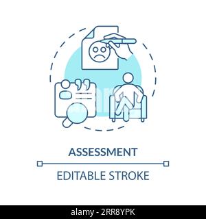 Concept d'icône de ligne bleue d'évaluation 2D. Illustration de Vecteur