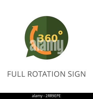 Signe de rotation complet à 360 degrés pour l'icône vectorielle plate de l'interface utilisateur Illustration de Vecteur