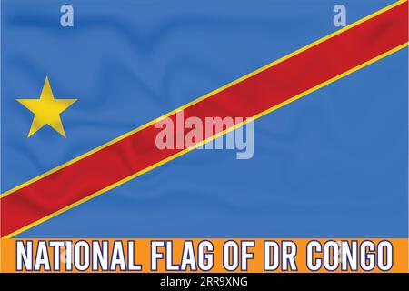 DRAPEAU NATIONAL DE LA RD CONGO EFFET 3D. Illustration de Vecteur