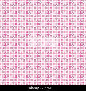Motif de coeurs à pois blanc, violet et rose abstrait sans couture - modèle de carte de Saint-Valentin ou conception vectorielle de fond Illustration de Vecteur