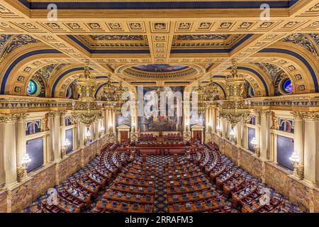 HARRISBURG, Pennsylvanie - 23 NOVEMBRE 2016 : la chambre de la Chambre des représentants de l'Utah State Capitol. Banque D'Images