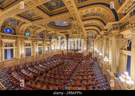 HARRISBURG, Pennsylvanie - 23 NOVEMBRE 2016 : la chambre de la Chambre des représentants de l'Utah State Capitol. Banque D'Images