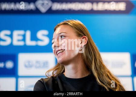 Bruxelles, Belgique. 07 septembre 2023. Dutch Femke bol photographié lors d'une conférence de presse avant l'épreuve d'athlétisme Memorial Van Damme à Bruxelles, jeudi 07 septembre 2023. La 47e édition du meeting Allianz Memorial Van Damme Diamond League aura lieu le 8 septembre 2O23. BELGA PHOTO JASPER JACOBS crédit : Belga News Agency/Alamy Live News Banque D'Images