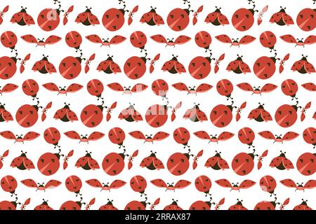 mignon bugs d'amour volants fond de motif sans couture Illustration de Vecteur