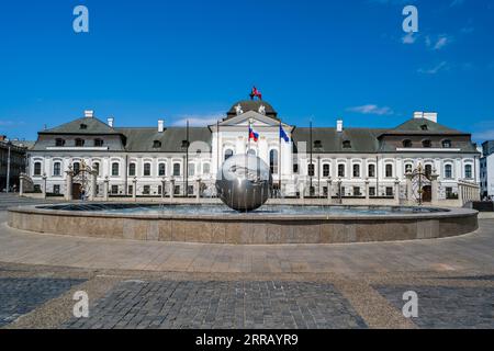 Palais Grassalkovich, résidence du Président de la Slovaquie, Bratislava, Slovaquie Banque D'Images