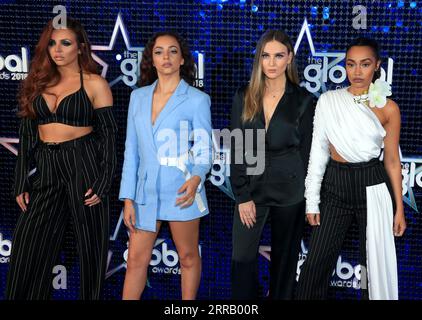 Londres, Royaume-Uni. 01 mars 2018. Jesy Nelson, Jade Thirlwall, Perrie Edwards et Leigh-Anne Pinnock de Little Mix assistent aux Global Awards à Eventim Apollo, Hammersmith à Londres. (Photo Fred Duval/SOPA Images/Sipa USA) crédit : SIPA USA/Alamy Live News Banque D'Images