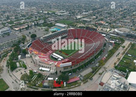 Los Angeles, États-Unis. 01 septembre 2023. Vue aérienne générale du Los Angeles Memorial Coliseum, vendredi 1 septembre 2023, à Los Angeles. (Photo par image de Sport/Sipa USA) crédit : SIPA US/Alamy Live News