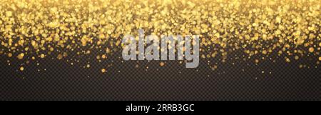 Étoiles dorées brillantes et particules sur un fond transparent. Illustration de Vecteur