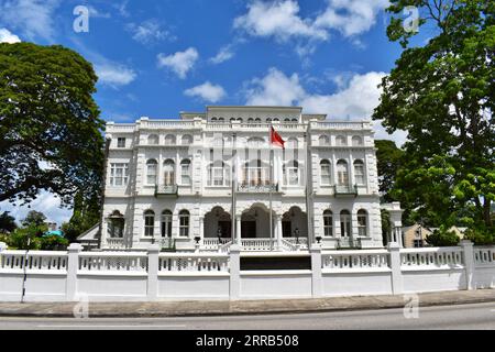 White Hall ou Whitehall qui était aussi appelé Rosenweg dans le passé. C'est l'un des sept magnifiques bâtiments situés à Port of Spain, Trinidad. Banque D'Images